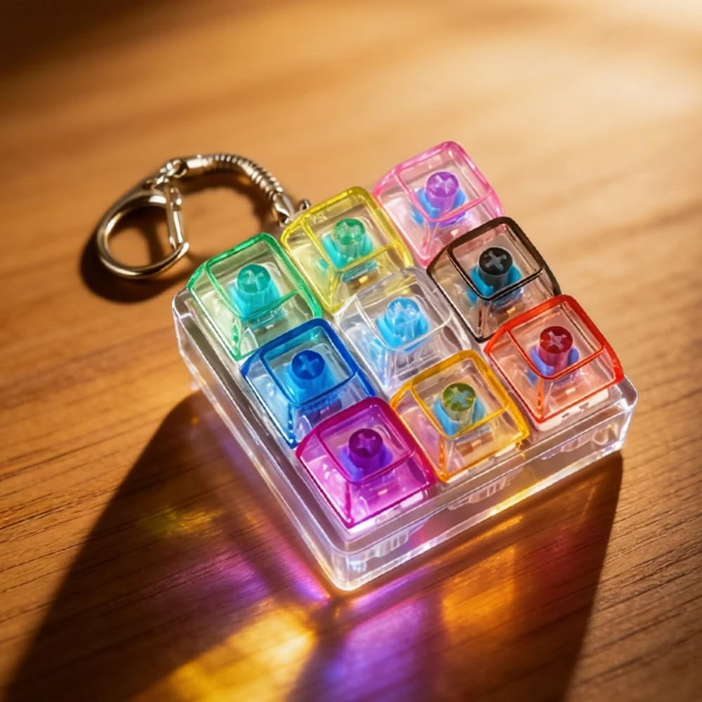 Keyboard Fidget Stress Relief Keychain for Kids & Adults