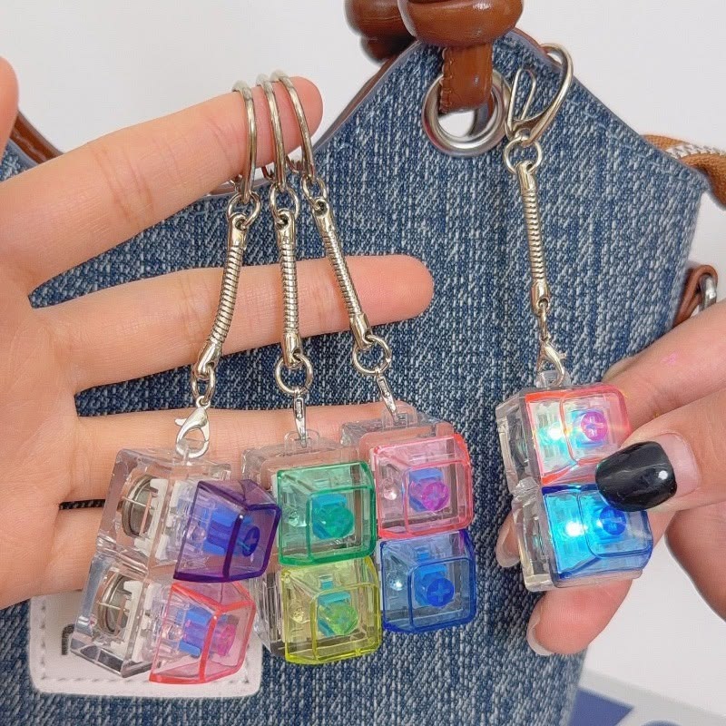 Keyboard Fidget Stress Relief Keychain for Kids & Adults