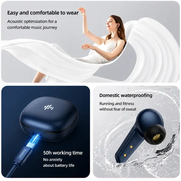 Senmai™ Earbuds Zero Lag for Gaming & Call | 50-Hour Play back time