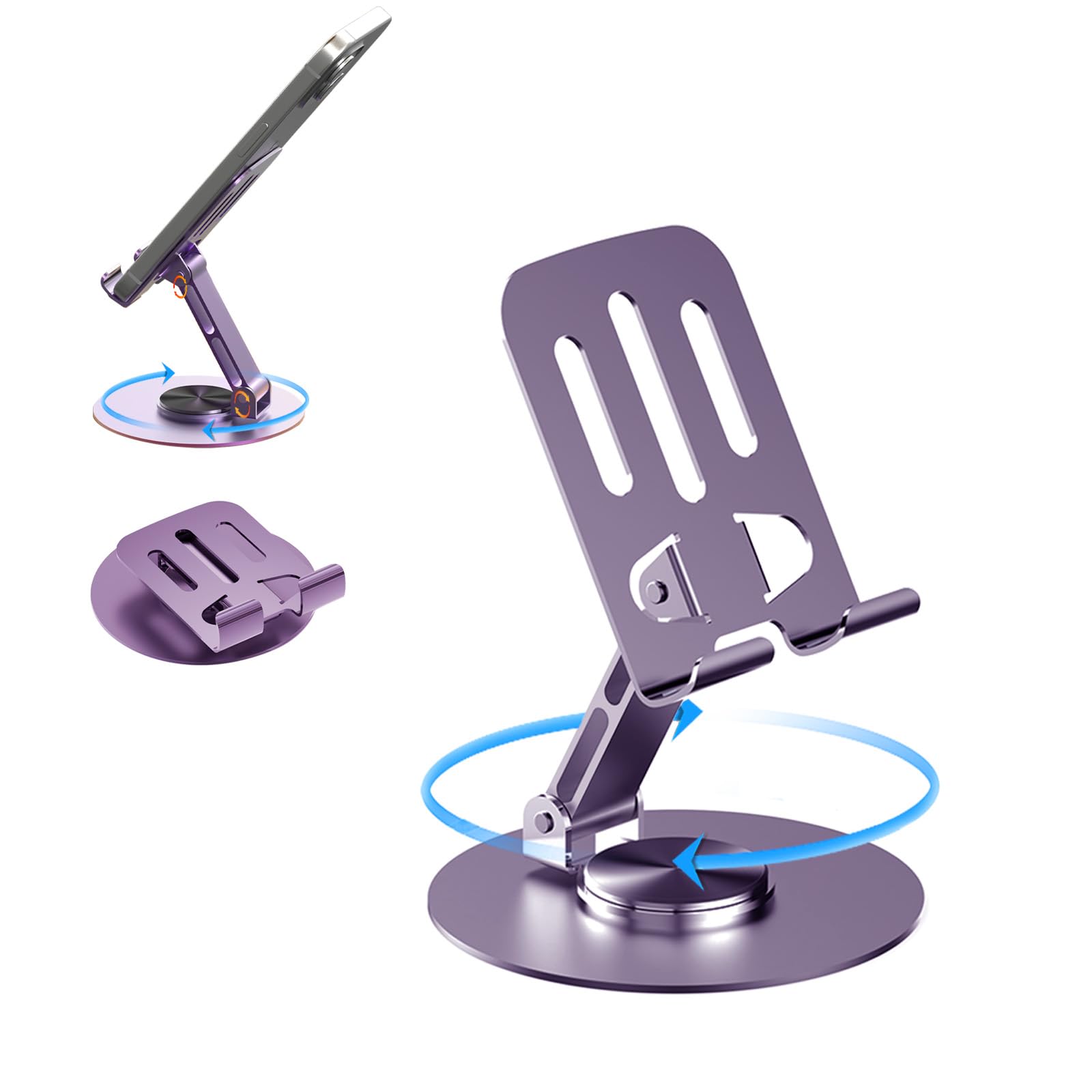 Desktop Metal Mobile Stand with 360° Rotating Base