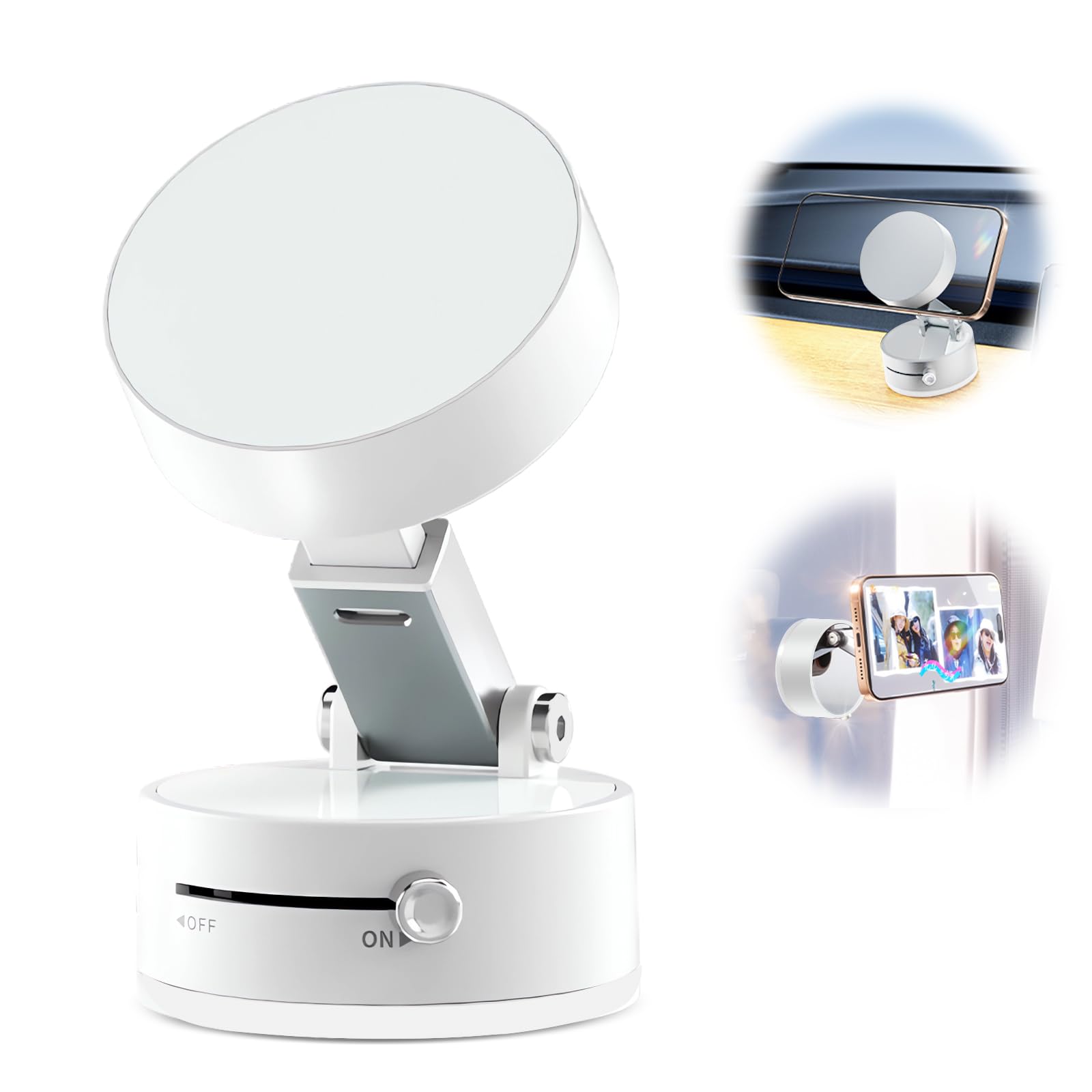 Vacuum Suction Magnetic Phone Holder - Universal Compatibility, Lightweight Design