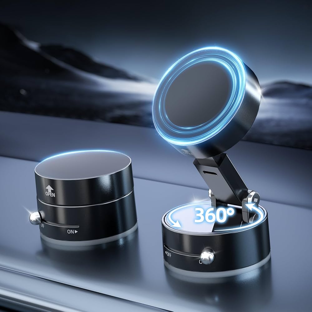 Vacuum Suction Magnetic Phone Holder - Universal Compatibility, Lightweight Design