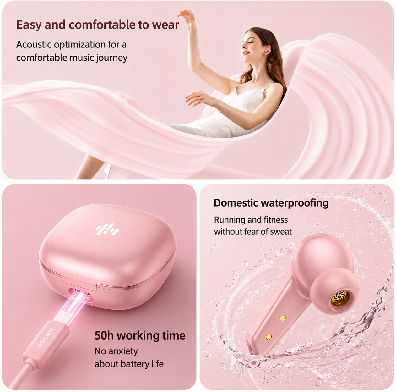 Senmai™ Earbuds Zero Lag for Gaming & Call | 50-Hour Play back time