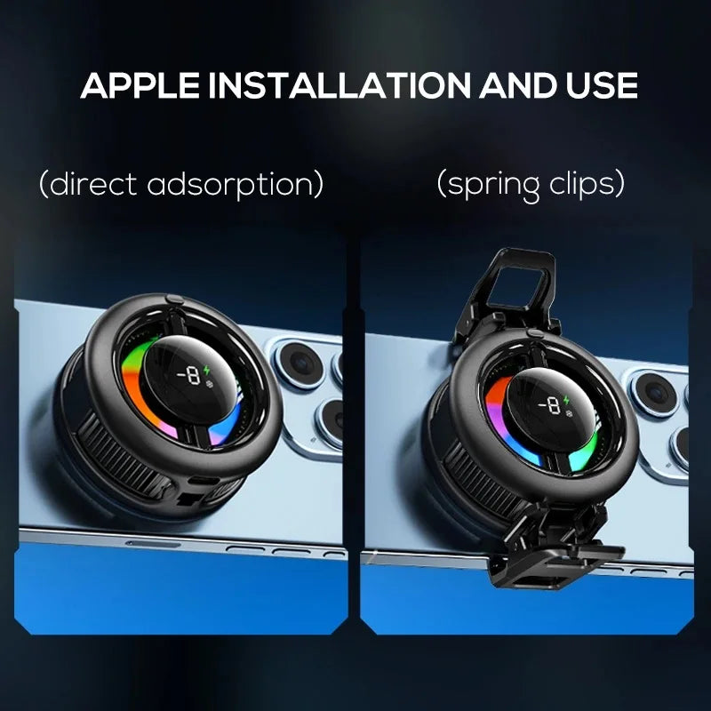 Wireless MEMO CX19 Magnetic Phone Cooler with Wireless Charging | RGB Semiconductor Radiator
