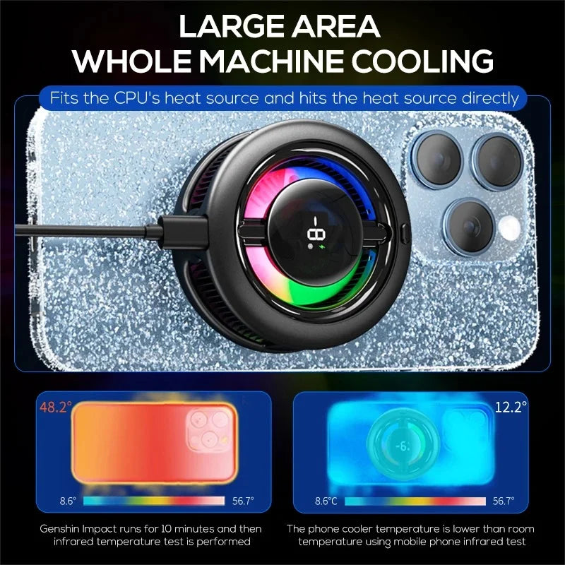 Wireless MEMO CX19 Magnetic Phone Cooler with Wireless Charging | RGB Semiconductor Radiator